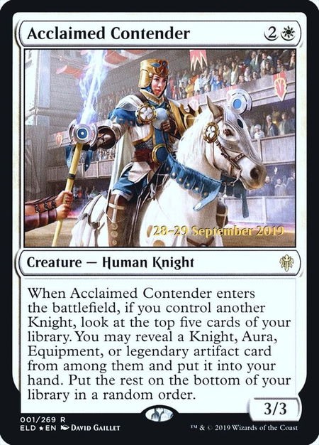 Acclaimed Contender - Prerelease Cards Magic: The Gathering trading card