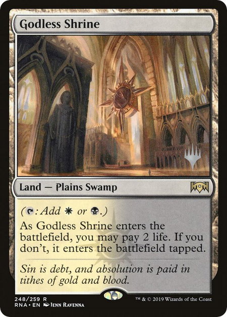 Godless Shrine - Promo Pack: Throne of Eldraine Magic: The Gathering trading card