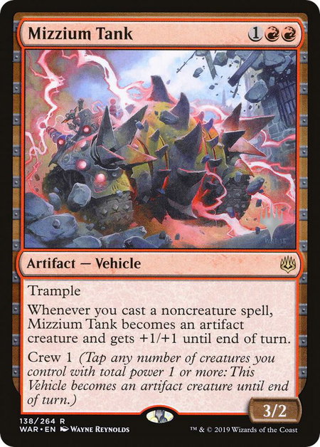 Mizzium Tank trading card from Promo Pack: Throne of Eldraine Mizzium Tank - Promo Pack: Throne of Eldraine Magic: The Gathering trading card