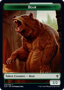 Bear // Food (018) Double-Sided Token - Throne of Eldraine Magic: The Gathering trading card