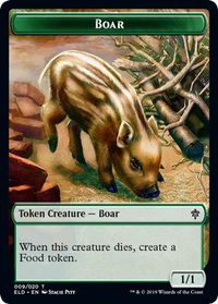 Boar // Food (017) Double-Sided Token - Throne of Eldraine (ELD) #9 // 17 - Token Magic: The Gathering Trading Card