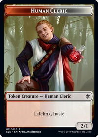 Human Cleric // Food (016) Double-Sided Token - Throne of Eldraine (ELD) #11 // 16 - Token Magic: The Gathering Trading Card