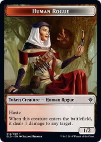 Human Rogue // Food (018) Double-Sided Token - Throne of Eldraine (ELD) #12 // 18 - Token Magic: The Gathering Trading Card