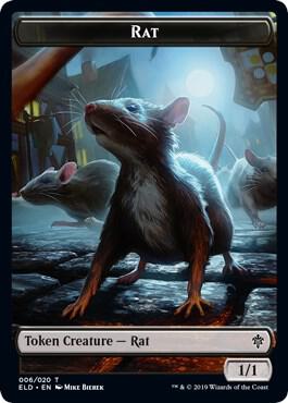 Rat // Food (015) Double-Sided Token - Throne of Eldraine Magic: The Gathering trading card