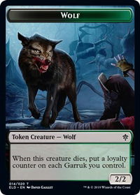 Wolf // Food (017) Double-Sided Token - Throne of Eldraine (ELD) #14 // 17 - Token Magic: The Gathering Trading Card