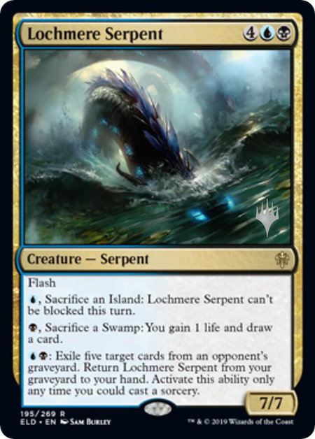 Lochmere Serpent trading card from Promo Pack: Throne of Eldraine Lochmere Serpent - Promo Pack: Throne of Eldraine Magic: The Gathering trading card