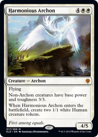Harmonious Archon - Promo Pack: Throne of Eldraine (PPELD) #17p - Mythic Magic: The Gathering Trading Card