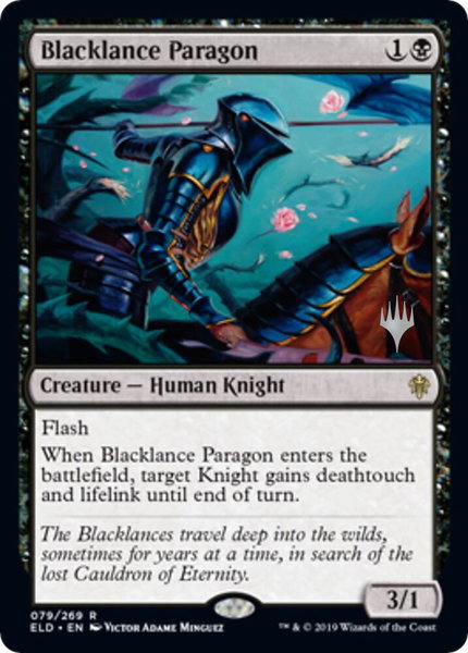 Blacklance Paragon trading card from Promo Pack: Throne of Eldraine Blacklance Paragon - Promo Pack: Throne of Eldraine Magic: The Gathering trading card