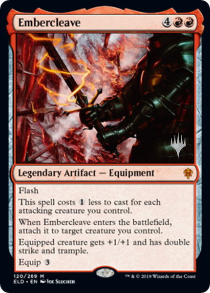 Embercleave trading card from Promo Pack: Throne of Eldraine Embercleave - Promo Pack: Throne of Eldraine Magic: The Gathering trading card