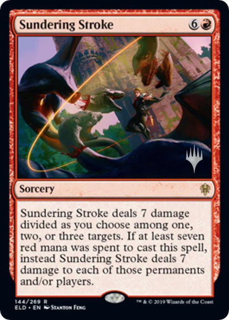 Sundering Stroke trading card from Promo Pack: Throne of Eldraine Sundering Stroke - Promo Pack: Throne of Eldraine Magic: The Gathering trading card