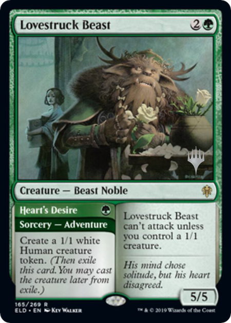 Lovestruck Beast trading card from Promo Pack: Throne of Eldraine Lovestruck Beast - Promo Pack: Throne of Eldraine Magic: The Gathering trading card
