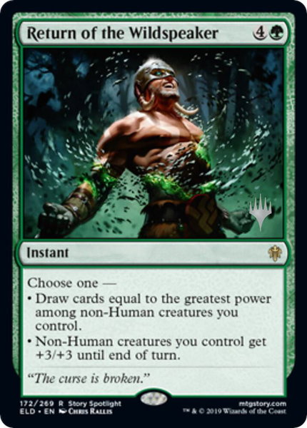 Return of the Wildspeaker trading card from Promo Pack: Throne of Eldraine Return of the Wildspeaker - Promo Pack: Throne of Eldraine Magic: The Gathering trading card