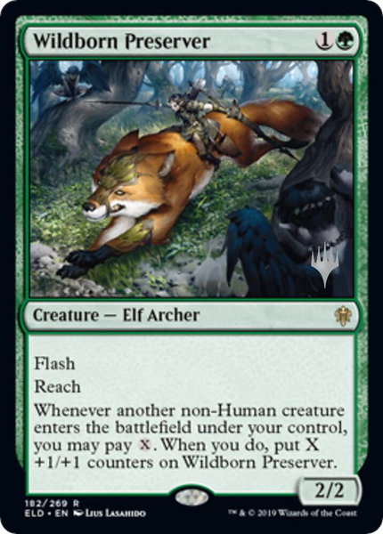 Wildborn Preserver trading card from Promo Pack: Throne of Eldraine Wildborn Preserver - Promo Pack: Throne of Eldraine Magic: The Gathering trading card