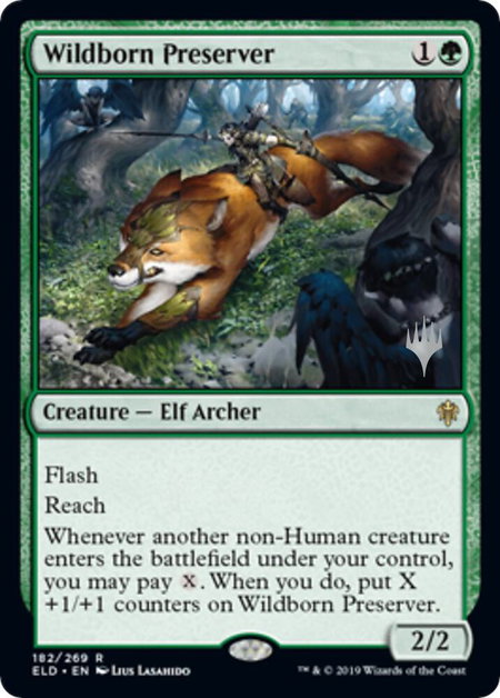 Wildborn Preserver trading card from Promo Pack: Throne of Eldraine Wildborn Preserver - Promo Pack: Throne of Eldraine Magic: The Gathering trading card