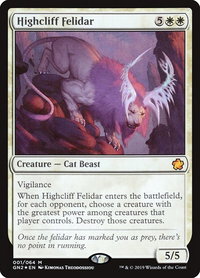 Highcliff Felidar - Magic Game Night 2019 (GN2) #1 - Mythic Magic: The Gathering Trading Card
