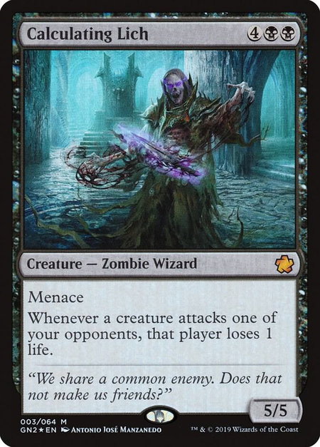 Calculating Lich - Magic Game Night 2019 Magic: The Gathering trading card