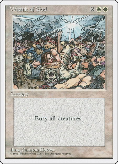 Wrath of God trading card from Fourth Edition Wrath of God - Fourth Edition Magic: The Gathering trading card