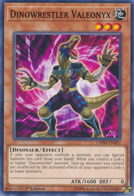 Dinowrestler Valeonyx - Chaos Impact YuGiOh trading card