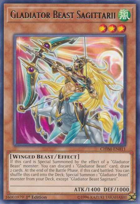 Gladiator Beast Sagittarii trading card from Chaos Impact Gladiator Beast Sagittarii - Chaos Impact YuGiOh trading card