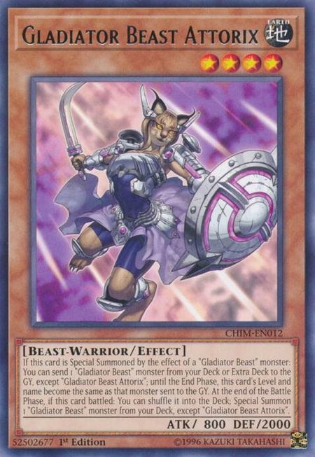 Gladiator Beast Attorix - Chaos Impact YuGiOh trading card