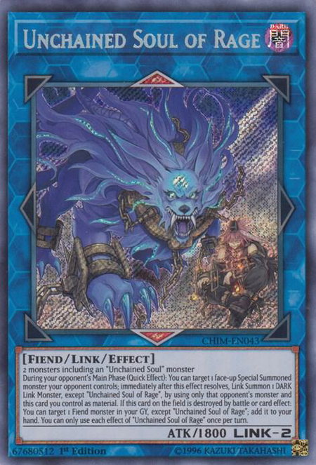 Unchained Soul of Rage trading card from Chaos Impact Unchained Soul of Rage - Chaos Impact YuGiOh trading card