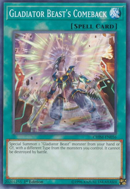 Gladiator Beast's Comeback - Chaos Impact YuGiOh trading card