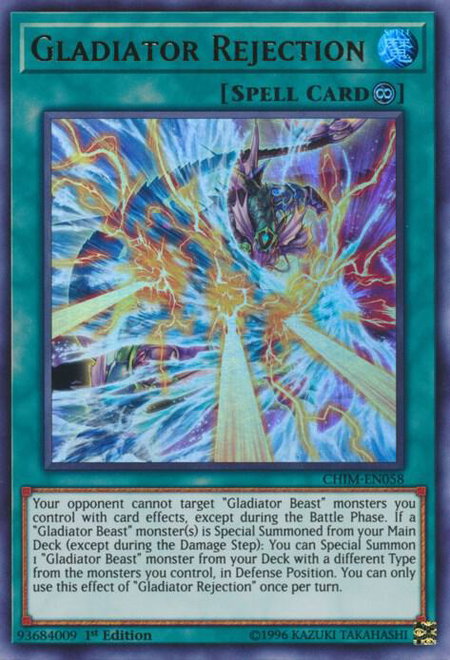 Gladiator Rejection - Chaos Impact YuGiOh trading card