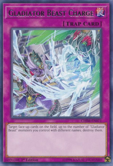 Gladiator Beast Charge trading card from Chaos Impact Gladiator Beast Charge - Chaos Impact YuGiOh trading card