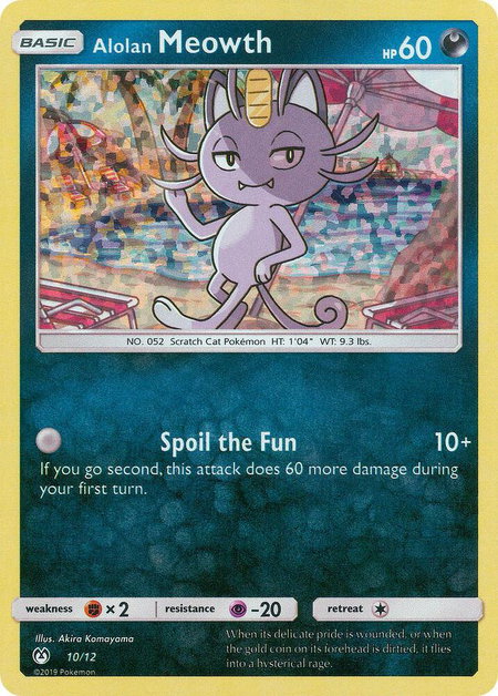 Alolan Meowth - 10/12 trading card from McDonald's Promos 2019 Alolan Meowth - 10/12 - McDonald's Promos 2019 Pokémon trading card