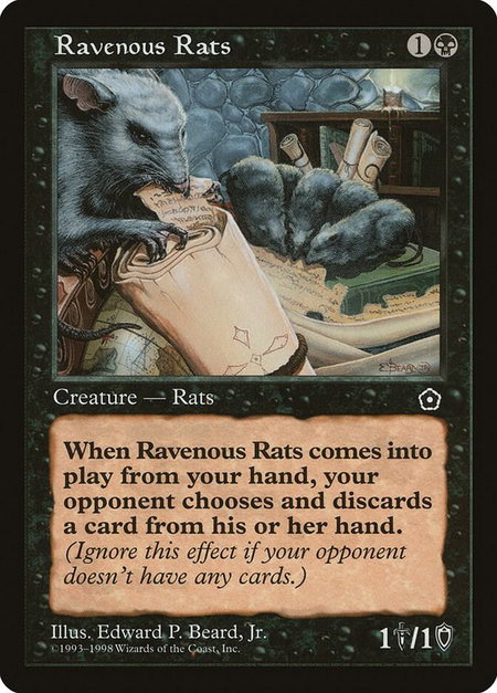Ravenous Rats - Portal Second Age Magic: The Gathering trading card