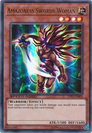 Amazoness Swords Woman trading card from Speed Duel: Tournament Pack 2 Amazoness Swords Woman - Speed Duel: Tournament Pack 2 YuGiOh trading card