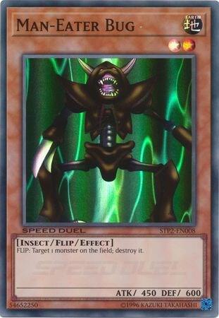 Man-Eater Bug trading card from Speed Duel: Tournament Pack 2 Man-Eater Bug - Speed Duel: Tournament Pack 2 YuGiOh trading card