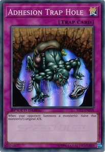 Adhesion Trap Hole - Speed Duel: Tournament Pack 2 (STP2) #STP2-EN018 - Super Rare YuGiOh Trading Card