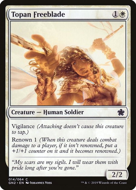 Topan Freeblade - Magic Game Night 2019 Magic: The Gathering trading card
