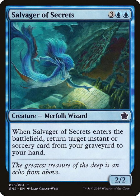 Salvager of Secrets - Magic Game Night 2019 Magic: The Gathering trading card