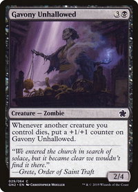 Gavony Unhallowed - Magic Game Night 2019 (GN2) #29 - Common Magic: The Gathering Trading Card