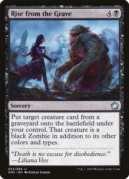 Rise from the Grave - Magic Game Night 2019 Magic: The Gathering trading card