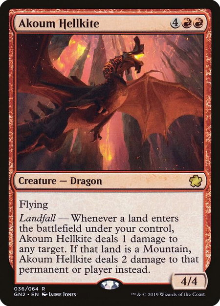 Akoum Hellkite - Magic Game Night 2019 Magic: The Gathering trading card
