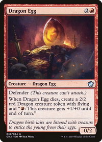Dragon Egg - Magic Game Night 2019 (GN2) #39 - Uncommon Magic: The Gathering Trading Card