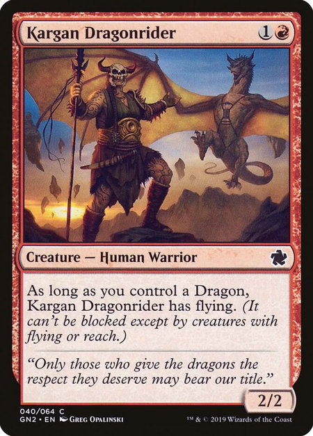 Kargan Dragonrider - Magic Game Night 2019 Magic: The Gathering trading card