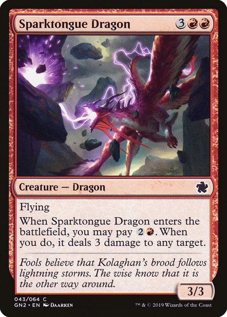 Sparktongue Dragon - Magic Game Night 2019 Magic: The Gathering trading card