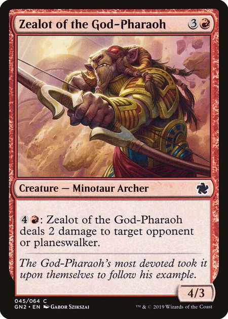 Zealot of the God-Pharaoh - Magic Game Night 2019 Magic: The Gathering trading card