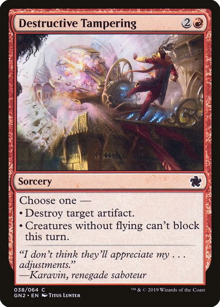 Destructive Tampering - Magic Game Night 2019 Magic: The Gathering trading card
