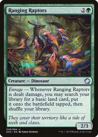 Ranging Raptors - Magic Game Night 2019 (GN2) #49 - Uncommon Magic: The Gathering Trading Card