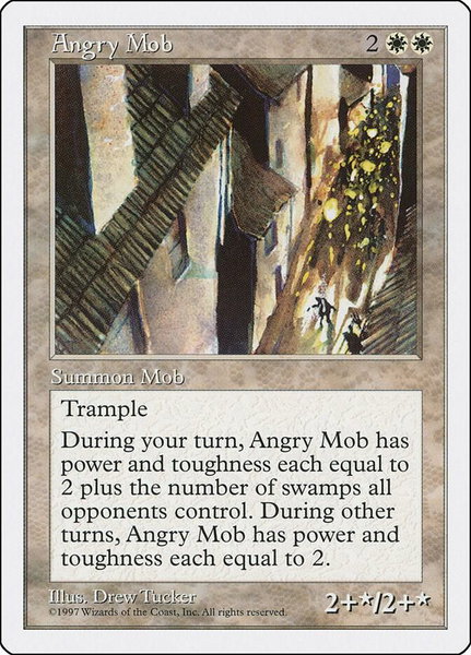 Angry Mob trading card from Fifth Edition Angry Mob - Fifth Edition Magic: The Gathering trading card