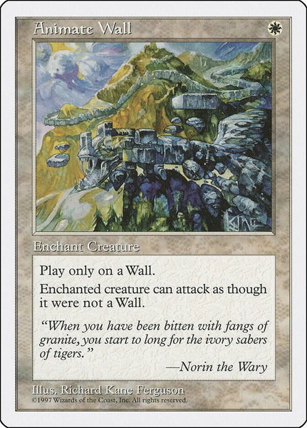 Animate Wall trading card from Fifth Edition Animate Wall - Fifth Edition Magic: The Gathering trading card