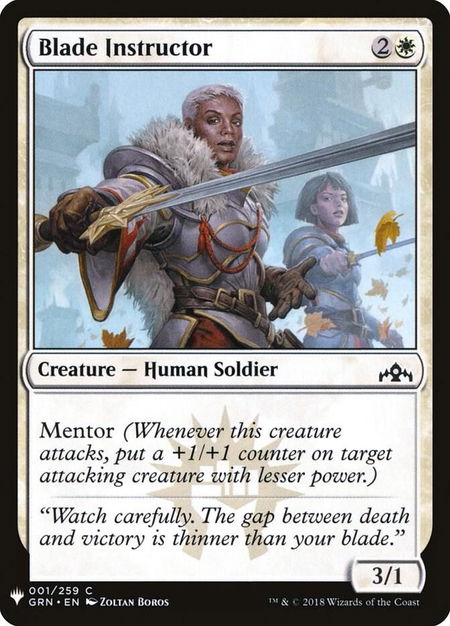 Blade Instructor - The List Reprints Magic: The Gathering trading card