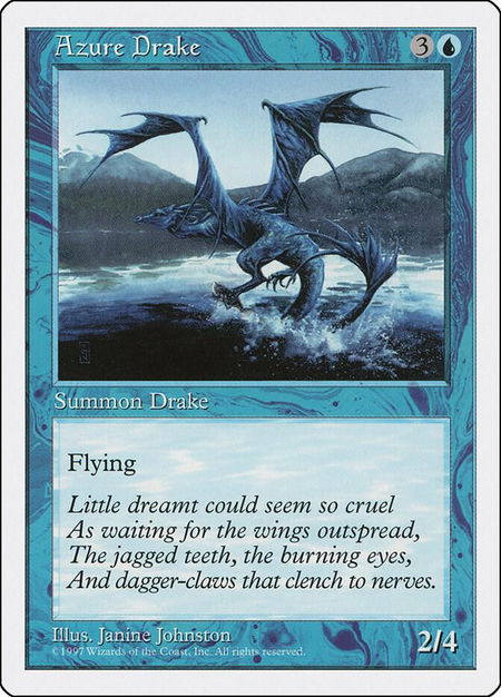 Azure Drake trading card from Fifth Edition Azure Drake - Fifth Edition Magic: The Gathering trading card