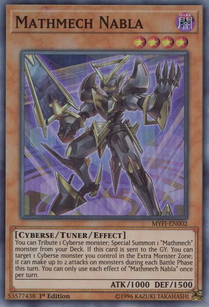 Mathmech Nabla trading card from Mystic Fighters Mathmech Nabla - Mystic Fighters YuGiOh trading card