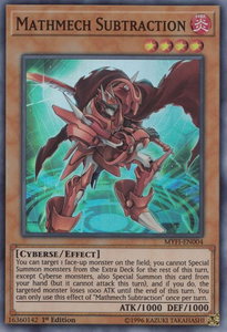 Mathmech Subtraction - Mystic Fighters (MYFI) #MYFI-EN004 - Super Rare YuGiOh Trading Card